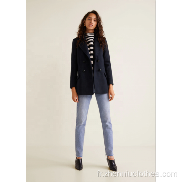 Manteau en fausse laine Slim Regular pour jeunes femmes